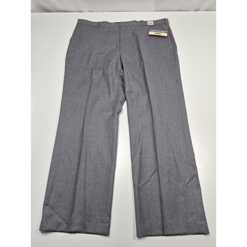 VTG John Alexander Dress Pants Mens 43x31 Gray Wool Flat Front Straight NWT USA